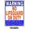 Nassco 18" X 24" Warning No Lifeguard On Duty Sign, Minnesota Approved