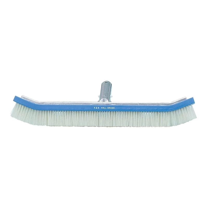 A&B Brush Manufacturing 18" Tile Scrubber Curved Standard Wall Brush, Blue Aluminum Back, White PVC Bristle 3 A&B Brush Manufacturing 18" Tile Scrubber Curved Standard Wall Brush, Blue Aluminum Back, White PVC Bristle