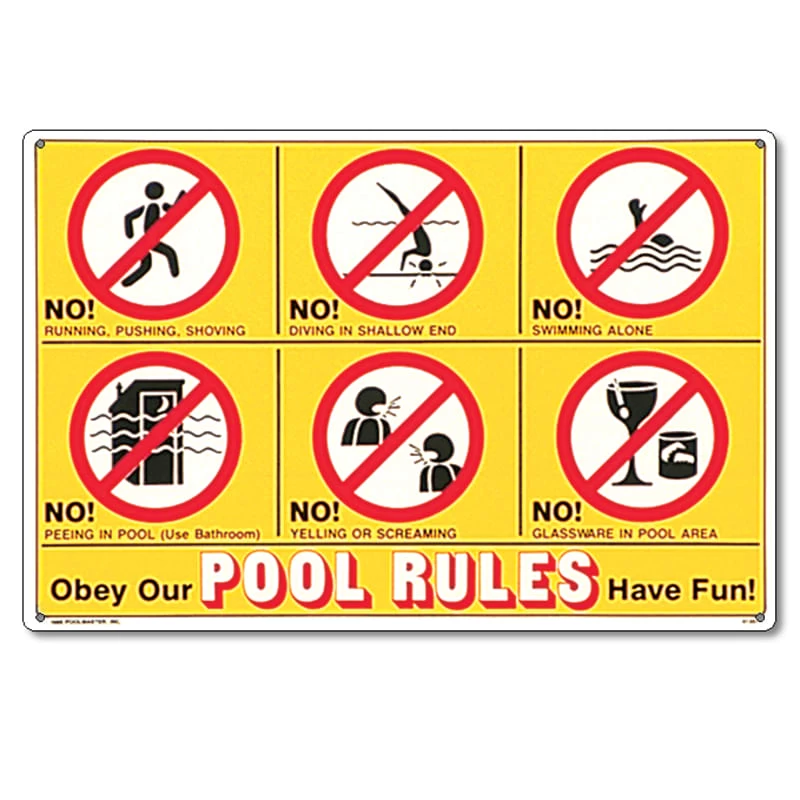 Poolmaster Sign With Icons, Obey Our Pool Rules 3 Poolmaster Sign With Icons, Obey Our Pool Rules