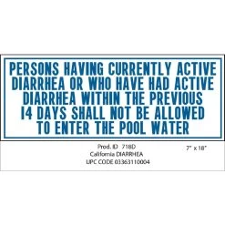 Nassco California Diarrhea Pool Water Sign