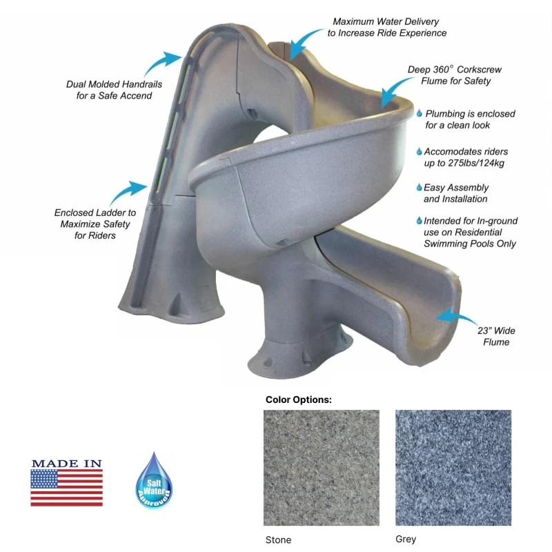 Global Pool Products Tsunami Pool Slide, Sand With Light Package 8 Global Pool Products Tsunami Pool Slide, Sand With Light Package - Image 6