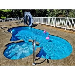 Global Pool Products Tidal Wave Pool Slide, Grey With Light Package, Left Turn -Pool Supplies Store Tidal Wave Grey