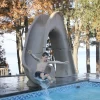 Global Pool Products Tidal Wave Pool Slide, Grey With Light Package, Right Turn -Pool Supplies Store Tidal Wave Pool Slide 1