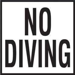 Inlays NO DIVING 6x6 Tile, 4" Numbers, Smooth (Waterline), Depth Marker