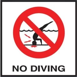 Inlays NO DIVING 6x6 Tile Image, Non-Skid (Deck)