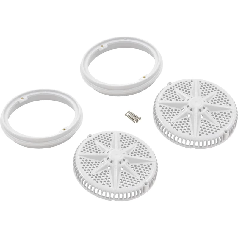 Pentair 8" StarGuard Main Drain Cover With Long Ring, White, 2 Pack 4 Pentair 8" StarGuard Main Drain Cover With Long Ring, White, 2 Pack - Image 2