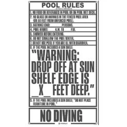 Pentair 24'' X 42'' Florida Pool Rules Sign, Single Color