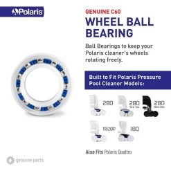 Polaris Genuine OEM Wheel Ball Bearing (280/180) -Pool Supplies Store polaris c60 what does it fit