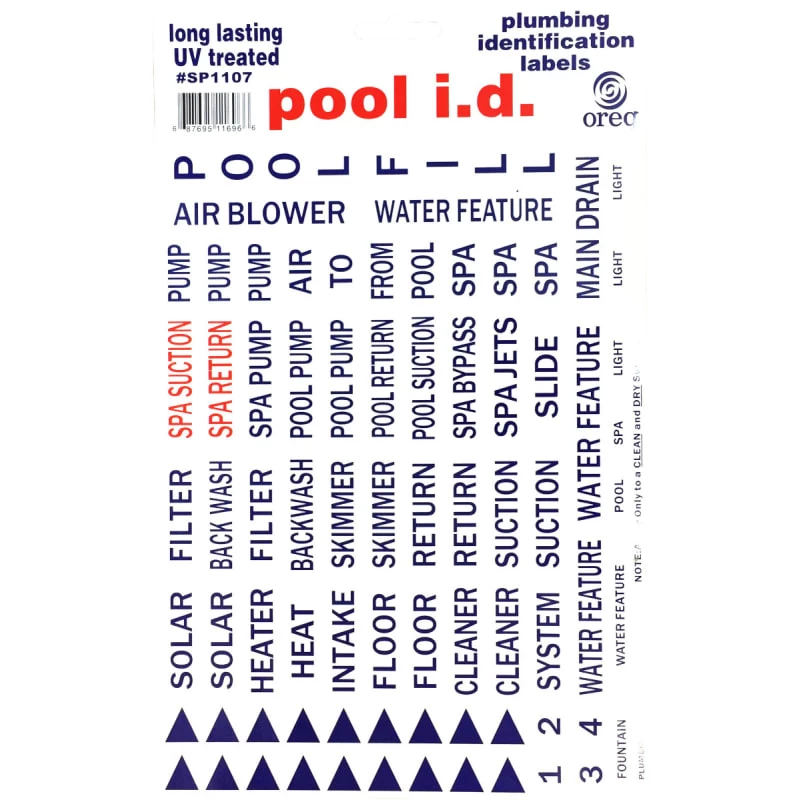 Pool Plumbing, Piping Tag Labels 4 Pool Plumbing, Piping Tag Labels - Image 2