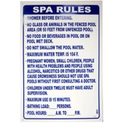 Poolstyle 24"x36" Spa Rules Sign, FL Approved