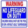 Poolstyle 24"x24" No Lifeguard On Duty Sign TX/GA -Pool Supplies Store poolstyle ps245 sign no lifeguard on duty txga