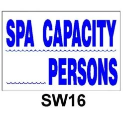 Nassco 12" X 18" Spa Capacity Persons Safety Sign