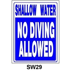 Nassco 18" X 24" Shallow Water No Diving Allowed Sign