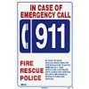 Nassco 12" X 18" In Case Of Emergency Call 911 Sign -Pool Supplies Store sw 8 12x18 emergency call 911 sign