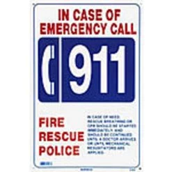 Nassco 12" X 18" In Case Of Emergency Call 911 Sign