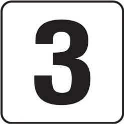 Inlays 3 6x6 Stick-On, 4" Numbers, Vinyl