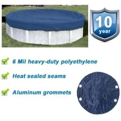 GPC 33' Solid, Round Winter Cover, 10 Yr. Royal Warranty -Pool Supplies Store winter cover abg 10 yr lg 160 blue 10